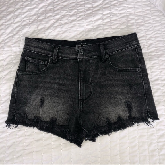 NWOT Lucky Brand Frayed High Rise Denim Shorts - Picture 3 of 8